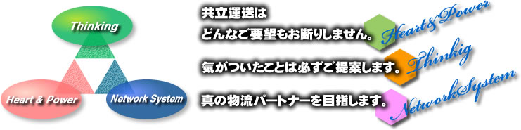 基本指針 共立運送は、3つの基本指針を持っています。